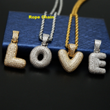 Bubble Letters CZ Necklace (GOLD)