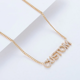 All Caps Diamond CZ Necklace