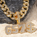 Dazzling Bubble Name CZ Necklace In Cuban Chain (GOLD)