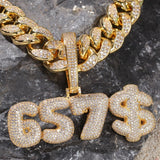 Dazzling Bubble Name CZ Necklace In Cuban Chain (GOLD)