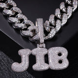Dazzling Bubble Name CZ Necklace In Cuban Chain (SILVER)