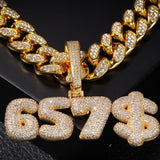 Dazzling Bubble Name CZ Necklace In Cuban Chain (GOLD)
