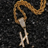Cursive Letters CZ Custom Necklace (GOLD)