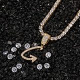 Cursive Letters CZ Custom Necklace (GOLD)
