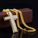 Vintage Cross CZ Necklace