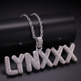 Bubble Letters CZ Necklace (SILVER)
