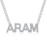 All Caps Diamond CZ Necklace