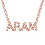 All Caps Diamond CZ Necklace