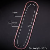 Pink Iced Cubic Zirconia Tennis Chains