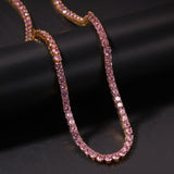 Pink Iced Cubic Zirconia Tennis Chains