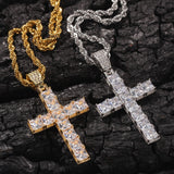 Solid Cross CZ necklace