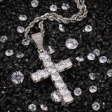 Solid Cross CZ necklace