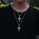 Solid Cross CZ necklace