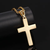 Solid Cross CZ necklace