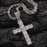 Solid Cross CZ necklace