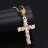 Solid Cross CZ necklace