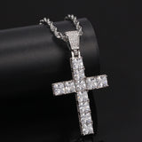 Solid Cross CZ necklace
