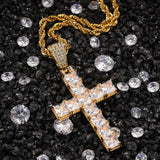 Solid Cross CZ necklace