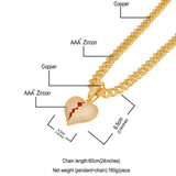 Broken Heart CZ Pendant Necklace