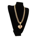 Broken Heart CZ Pendant Necklace
