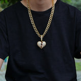 Broken Heart CZ Pendant Necklace