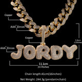 Dazzling Bubble Name CZ Necklace In Cuban Chain (GOLD)
