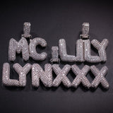 Bubble Letters CZ Necklace (SILVER)
