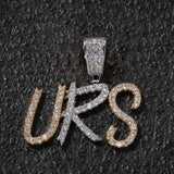 Cursive Letters CZ Custom Necklace (SILVER)